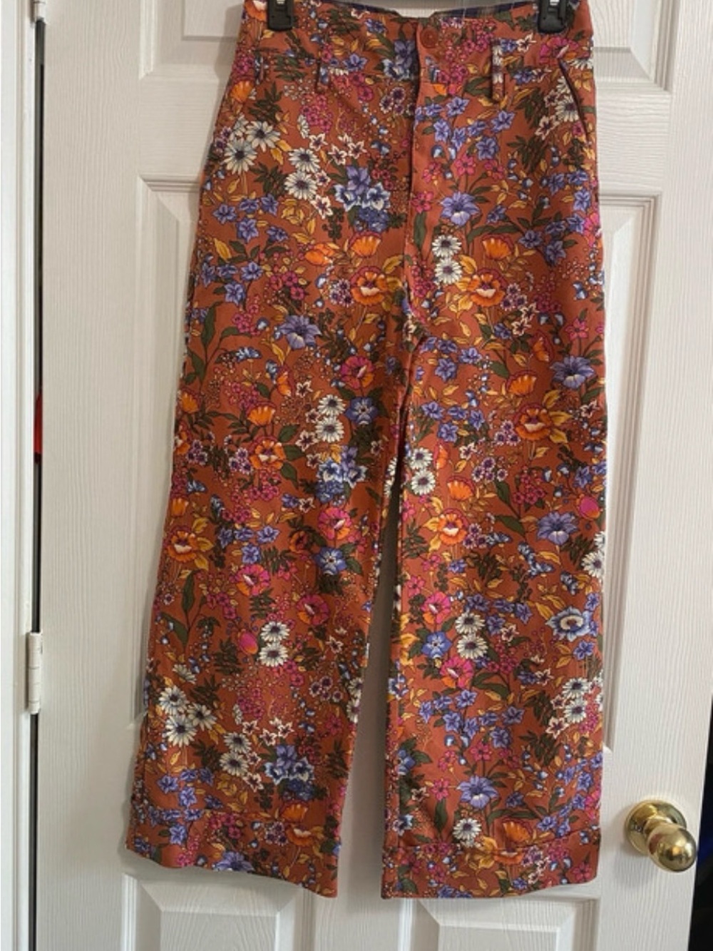 Meave by Anthropologie floral Print Wide Leg Trousers.